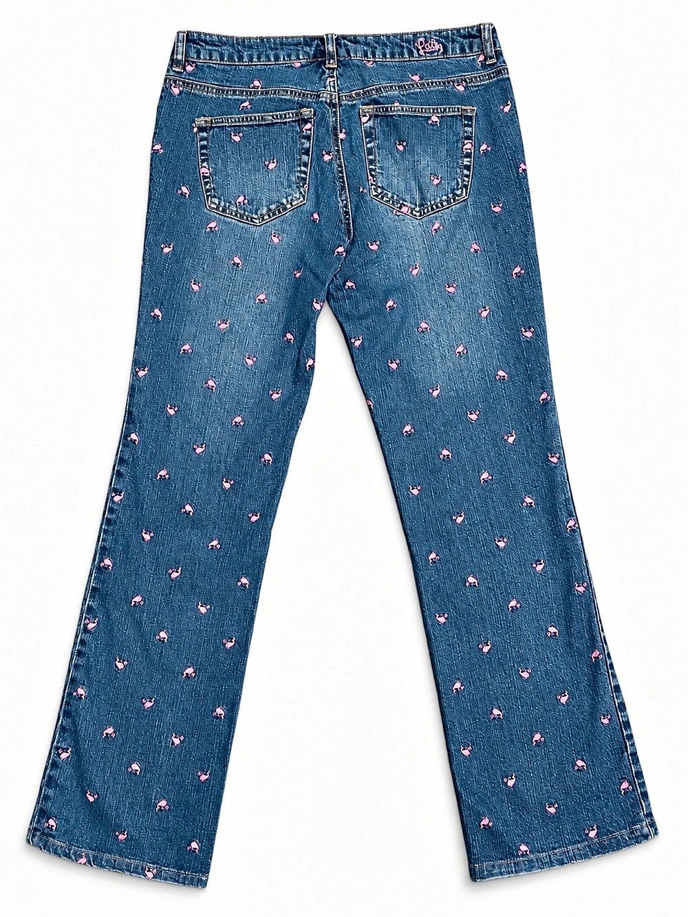 Lilly Pulitzer Pink Whale Allover Embroidered Jeans Size 6 Mid Rise Straight Leg - Picture 2 of 8